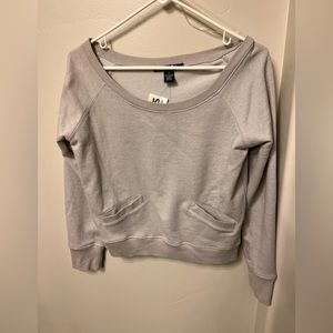 Light gray semi crop top sweatshirt. Never worn. Still has tags